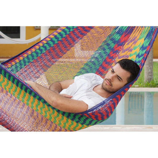 Outdoor undercover cotton Mayan Legacy hammock King size Mexicana