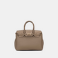 Chrisbella Elodie Leather Satchel-Mud