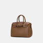 Chrisbella Elodie Leather Satchel-Mud