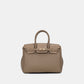 Chrisbella Elodie Leather Satchel-Mud