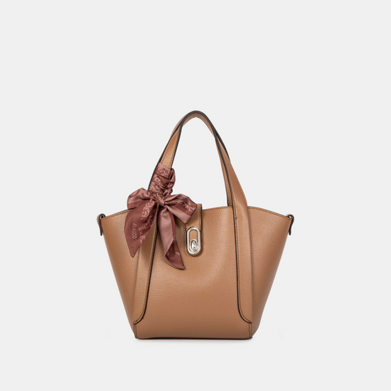 Bagco Noelle Leather Tote-Apricot
