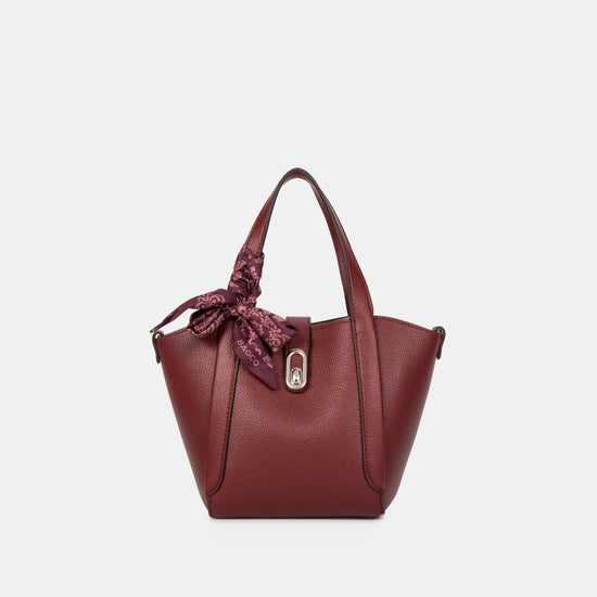 Bagco Noelle Leather Tote-Maroon