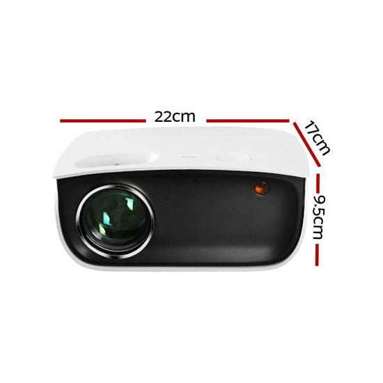 Devanti Portable Mini Video Projector 1080P Wifi Home Theater HDMI White