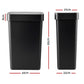 Artiss Rubbish Bin 50L Sensor Kitchen Automatic Motion Plastic Touchless Black