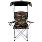 Weisshorn Camping Chair With Canopy Folding Outdoor Portable Seat Lightweight Beach Picnic Fishing Capacity 120KG Army Green
