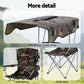 Weisshorn Camping Chair With Canopy Folding Outdoor Portable Seat Lightweight Beach Picnic Fishing Capacity 120KG Army Green