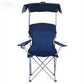 Weisshorn Camping Chair With Canopy Folding Outdoor Portable Seat Lightweight Beach Picnic Fishing Capacity 120KG Navy Blue