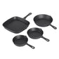 5-Star Chef Cast Iron Fry Pan Skillet Cookware Set Induction Black 14/16/20/24cm