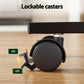 Green Fingers Plant Pot Trolleys 3pcs 32cm Galvanized Steel Lockable Wheels Roll Planter Black