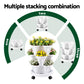 Green Fingers 3 Tier Stackable Vertical Planter Tower Strawberry Pot Wheels White