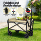 Gardeon Garden Cart Folding Trolley Camping Wagon Barrow Outdoor Beach Beige