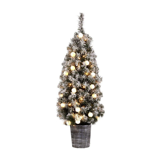 Jingle Jollys Christmas Tree 1.2M Potted Snowy Xmas Tree