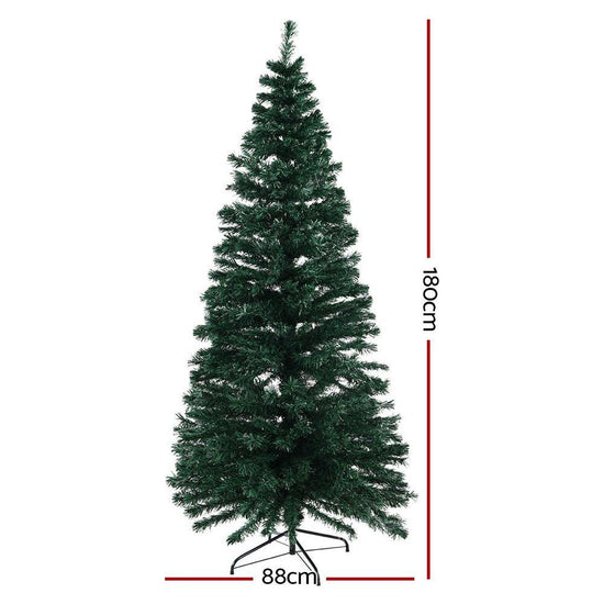 Jingle Jollys 1.8m Christmas Tree Optic Fibre LED Xmas tree 300 Tips