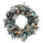 Jingle Jollys 60cm Christmas Wreath with LED Lights Snowy Garland Xmas Decor