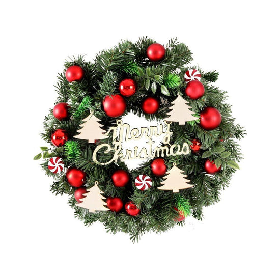 Jingle Jollys Christmas Wreath 40CM Xmas Garland Baubles Ornaments Party Decor