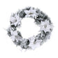 Jingle Jollys 60cm Christmas Wreath LED Lights Snowy Flowers Garland Party Decor