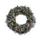 Jingle Jollys 60cm Christmas Wreath LED Lights Snowy Flowers Garland Party Decor