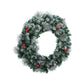 Jingle Jollys 60cm Christmas Wreath LED Lights Snowy Flowers Garland Party Decor