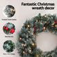 Jingle Jollys 60cm Christmas Wreath LED Lights Snowy Flowers Garland Party Decor