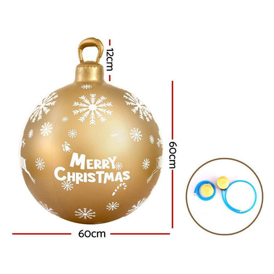 Jingle Jollys Christmas Inflatable Ball Bauble 60cm Outdoor Decoration Gold