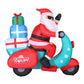 Jingle Jollys Christmas Inflatable Santa Motorbike LED Illuminated Decorations