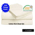 Accessorize 625TC Cotton Rich Sheet Set Cream Queen