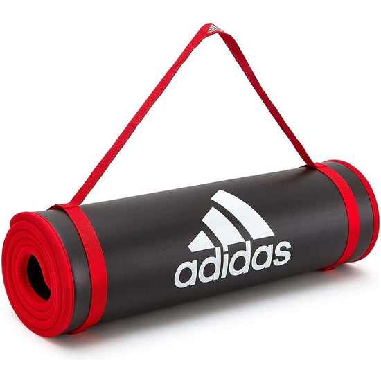 Adidas Training 10mm Exercise Floor Mat Gym Thick Yoga Fitness Judo Pilates - Black/Red