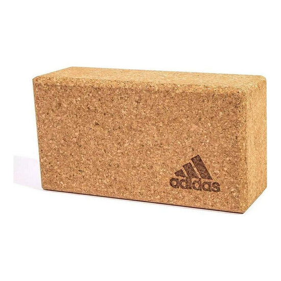 Adidas Yoga Cork Block Home Gym Fitness Exercise Pilates Tool Brick - Brown