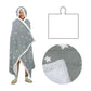 Adult Men Women Open Blanket Hoodie Poncho with Sherpa Fleece Reverse Silver Star