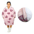 Adult Women Comfy Warm Blanket Hoodie with Sherpa Fleece Reverse Pink Hearts