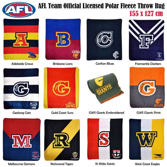 AFL Licensed Polar Fleece Throw Gold Coast Suns - Magdasmall