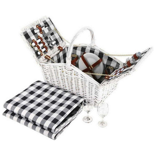 Alfresco 2 Person Picnic Basket Vintage Baskets Outdoor Insulated Blanket