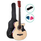 ALPHA 38 Inch Wooden Acoustic Guitar Natural Wood