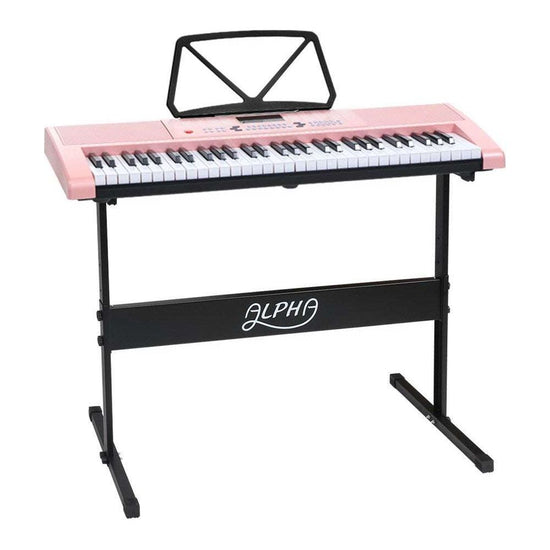Alpha 61 Key Lighted Electronic Piano Keyboard LED Electric Holder Music Stand - Magdasmall