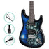 Alpha Electric Guitar Music String Instrument Rock Blue Carry Bag Steel String