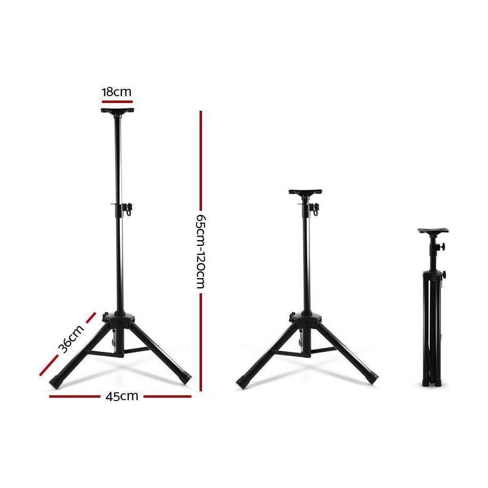 Alpha Speaker Stand 65-120cm Adjustable Height Surround Sound Studio Home 2pcs