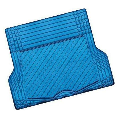 ALUMINIUM LOOK 1-Piece Boot Mat - BLUE [Rubber/Aluminium Look]