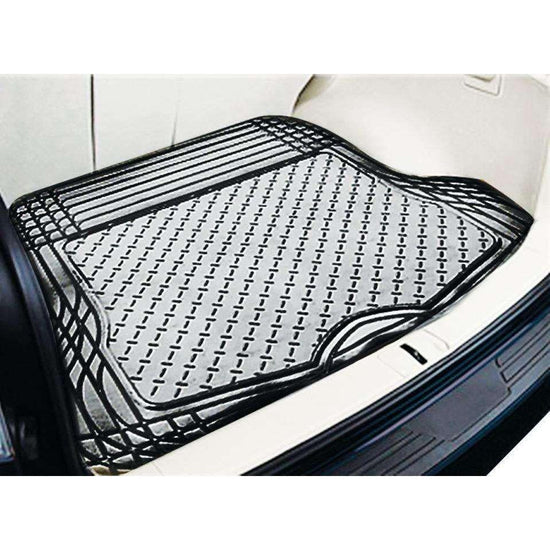 ALUMINIUM LOOK 1-Piece Boot Mat - CARBON [Rubber/Aluminium Look]