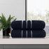 amor classic dobby stripe super soft premium cotton bath towel 2 pcs sailor blue - Magdasmall