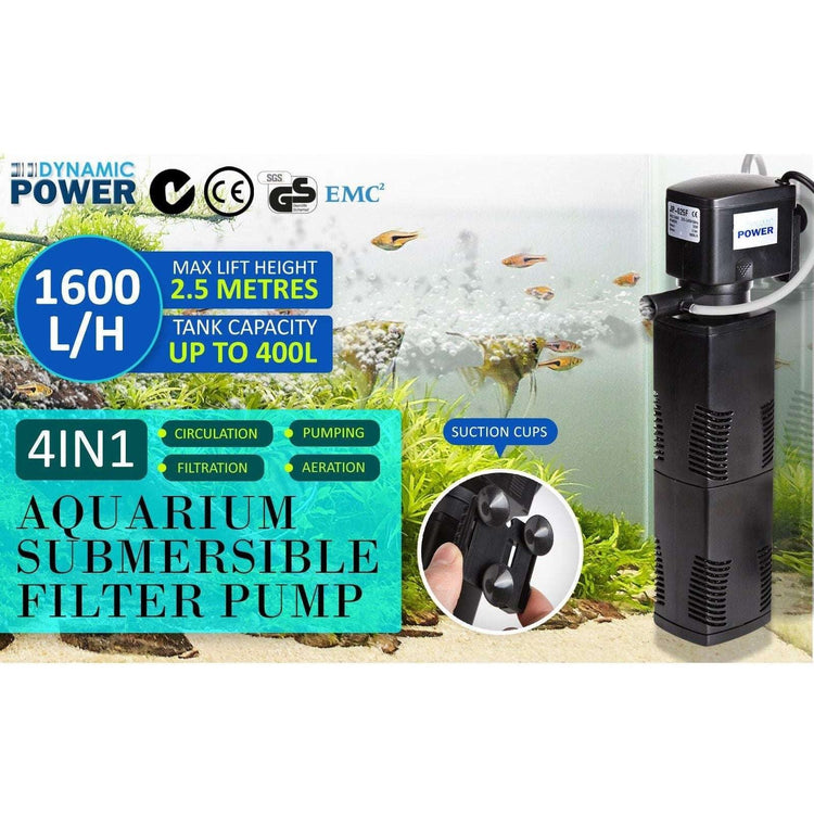 Aquarium Submersible Filter Pond Pump 1600L/H 35W 2.5m