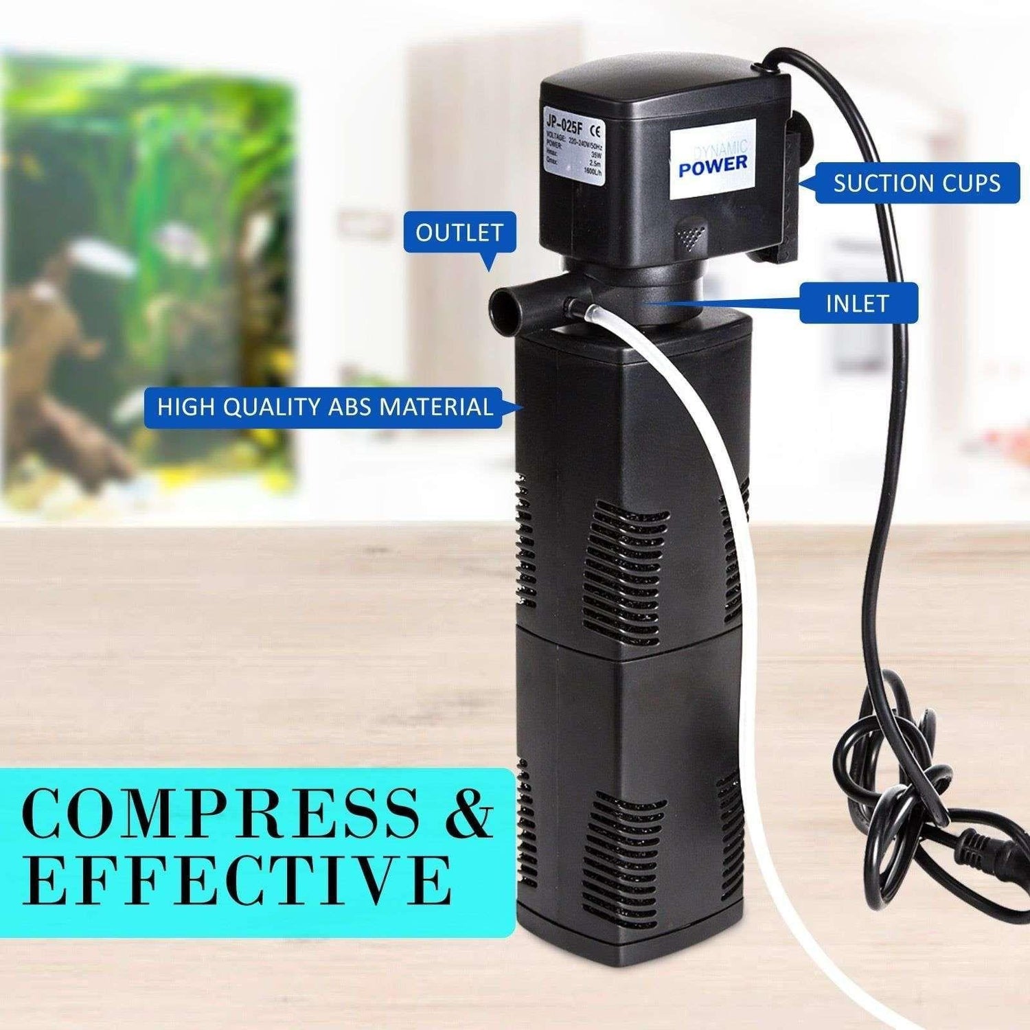 Aquarium Submersible Filter Pond Pump 1600L/H 35W 2.5m