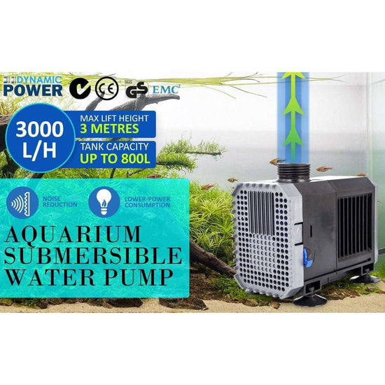 Aquarium Submersible Pond Water Pump 3000L/H 55W 3m