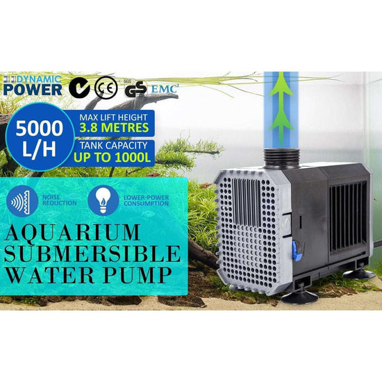 Aquarium Submersible Pond Water Pump 5000L/H 80W 3.8m