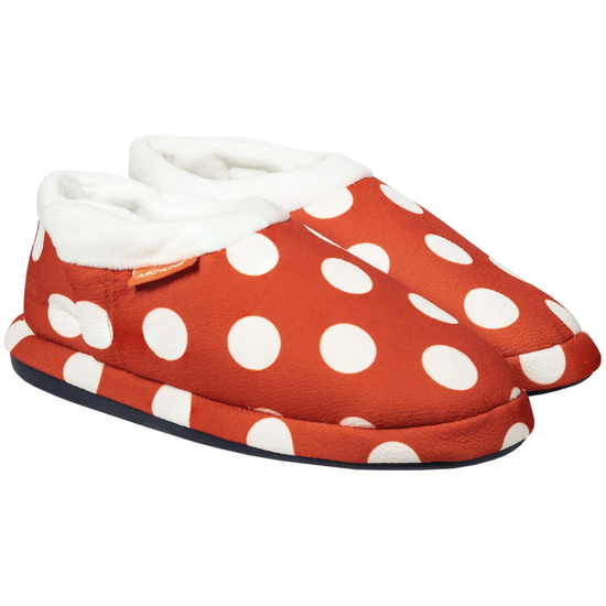 ARCHLINE Orthotic Slippers CLOSED Back Scuffs Moccasins Pain Relief - Red Polka Dots - EUR 41 (Womens 10 US)