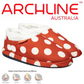 ARCHLINE Orthotic Slippers CLOSED Back Scuffs Moccasins Pain Relief - Red Polka Dots - EUR 42 (Womens 11 US)
