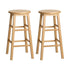 Artiss 2x Bar Stools Round Chairs Wooden Nature