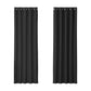 Artiss 2X Blockout Curtains Blackout Window Curtain Eyelet 180x213cm Black - Magdasmall