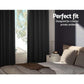 Artiss 2X Blockout Curtains Blackout Window Curtain Eyelet 180x213cm Black - Magdasmall