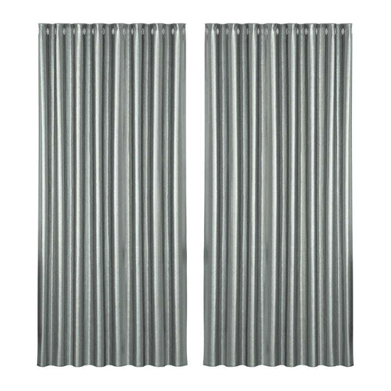 Artiss 2X Blockout Curtains Blackout Window Curtain Eyelet 300x230cm Grey Shine - Magdasmall