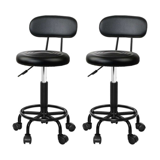 Artiss 2x Salon Stool Swivel Chair Backrest